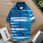 Nguồn hàng sỉ áo Thun Nam Cổ Bẻ Sọc Ngang Tay Ngắn
