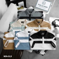 Shop sỉ áo Thun Nam Cổ Bẻ Sọc Ngang Phối Màu Trẻ Trung (Có Size 3XL)