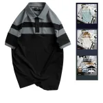 Shop sỉ áo Thun Nam Cổ Bẻ Sọc Ngang Phối Màu Trẻ Trung (Có Size 3XL)