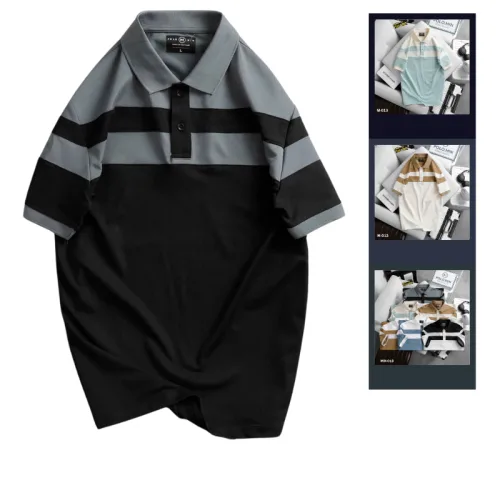 Shop sỉ áo Thun Nam Cổ Bẻ Sọc Ngang Phối Màu Trẻ Trung (Có Size 3XL)