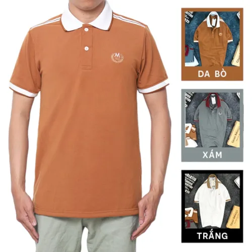 Áo Polo Nam Thun Cá Sấu CS118 Cổ Bẻ Thêu M Trước Ngực