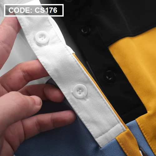 Áo thun nam cổ bẻ thêu chữ phối màu(Có size 3x)