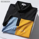Áo thun nam cổ bẻ thêu chữ phối màu(Có size 3x)