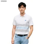 Áo polo nam CS140 cổ bẻ, thêu chữ phối sọc