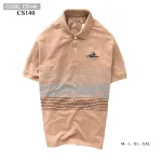Áo polo nam CS140 cổ bẻ, thêu chữ phối sọc