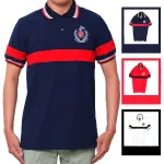 Áo nam cổ bẻ vải cá sấu, thêu logo và phối cổ