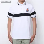 Áo nam cổ bẻ vải cá sấu, thêu logo và phối cổ