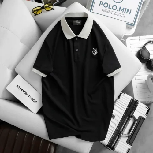 Nguồn hàng sỉ áo Thun Nam Cổ Bẻ Thêu Logo Hình Con Sói Và Viền Bo Tay Áo (Có Size 3XL)