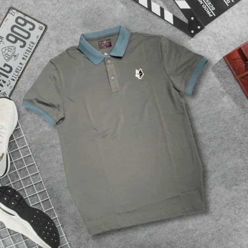 Nguồn hàng sỉ áo Thun Nam Cổ Bẻ Thêu Logo Hình Con Sói Và Viền Bo Tay Áo (Có Size 3XL)