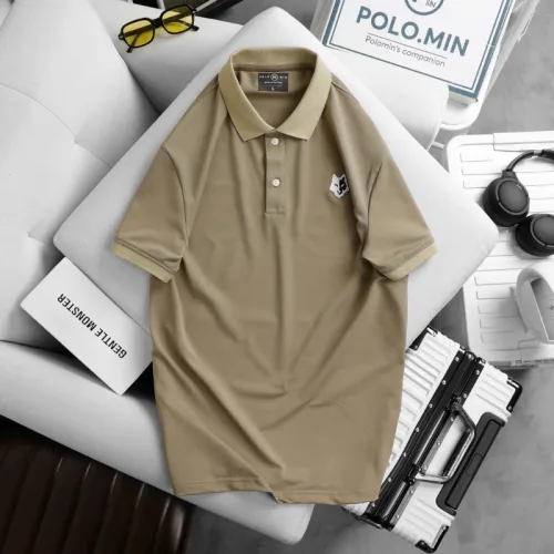 Áo thun polo nam 3XL: cổ sáng nổi trên dải màu trầm