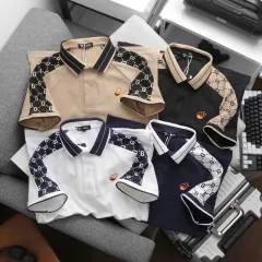 Áo Polo Nam Thêu Logo Ngực, Phối Họa Tiết Chữ G Size 3XL