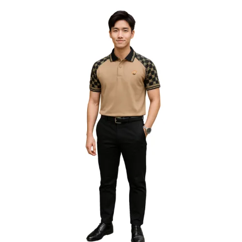 Áo Polo Nam Thêu Logo Ngực, Phối Họa Tiết Chữ G Size 3XL