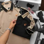 Áo Polo Nam Thêu Logo Ngực, Phối Họa Tiết Chữ G Size 3XL