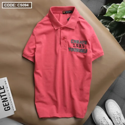 Áo thun cá sấu nam CS094 kiểu polo cổ bẻ thêu chữ