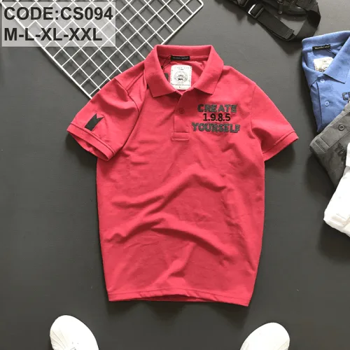 Áo thun cá sấu nam CS094 kiểu polo cổ bẻ thêu chữ