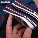 Chỗ sỉ áo thun nam cổ bẻ thêu chữ thun co giãn