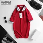 Chỗ sỉ áo thun nam cổ bẻ thêu chữ thun co giãn