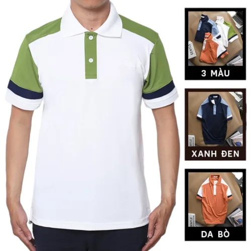 Chuyên sỉ áo Thun Nam Cá Sấu Có Cổ Phối Màu Thêu Logo