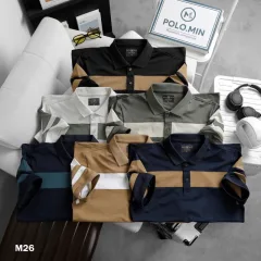 Nguồn hàng sỉ áo Thun Nam Có Cổ Phối Sọc Độc Đáo (Có Size 3XL)