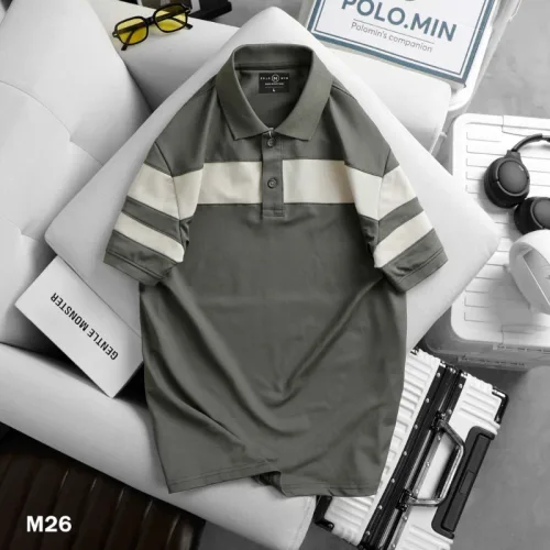 Nguồn hàng sỉ áo Thun Nam Có Cổ Phối Sọc Độc Đáo (Có Size 3XL)