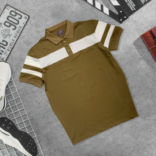 Nguồn hàng sỉ áo Thun Nam Có Cổ Phối Sọc Độc Đáo (Có Size 3XL)