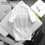 Chuyên sỉ áo thun nam cổ tròn 2 màu in sọc ngang ngực