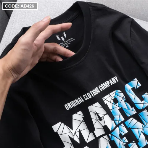 Chỗ sỉ áo Thun Nam Cổ Tròn Cotton In Chữ Marc Men