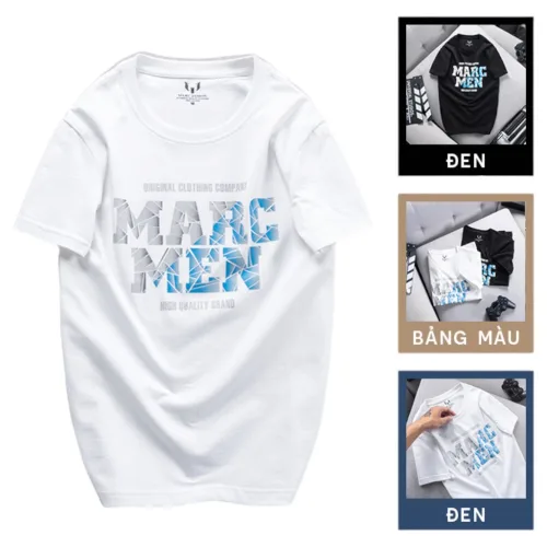 Chỗ sỉ áo Thun Nam Cổ Tròn Cotton In Chữ Marc Men