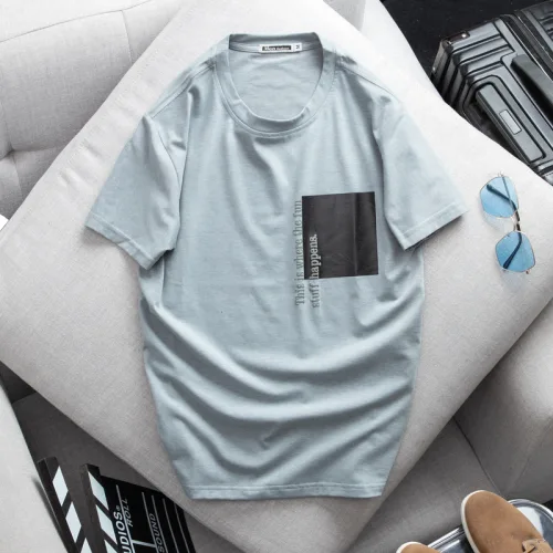 Áo thun cotton nam cổ tròn in họa tiết lạ mắt AB425