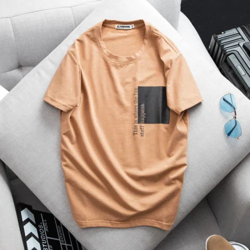 Áo thun cotton nam cổ tròn in họa tiết lạ mắt AB425