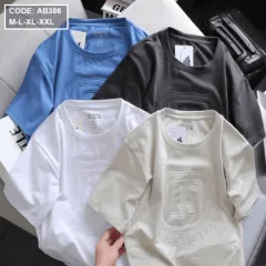 Shop sỉ áo Thun Nam Cổ Tròn Dập Nổi Logo Vải Thun Cotton