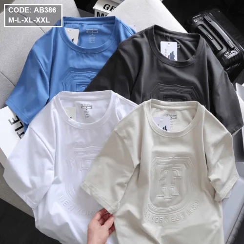 Shop sỉ áo Thun Nam Cổ Tròn Dập Nổi Logo Vải Thun Cotton