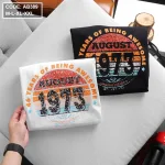 Áo thun nam cotton cổ tròn họa tiết 1973 mã AB389