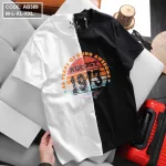 Áo thun nam cotton cổ tròn họa tiết 1973 mã AB389