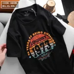 Áo thun nam cotton cổ tròn họa tiết 1973 mã AB389