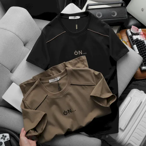 Áo thun nam logo nổi chữ ON, thiết kế cổ tròn, có size 3x