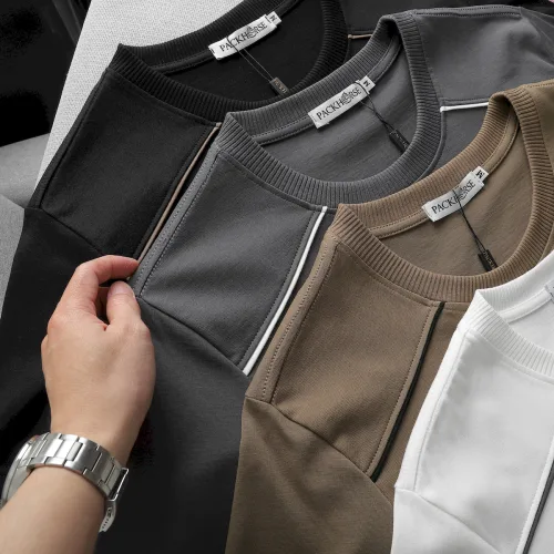 Áo thun nam logo nổi chữ ON, thiết kế cổ tròn, có size 3x