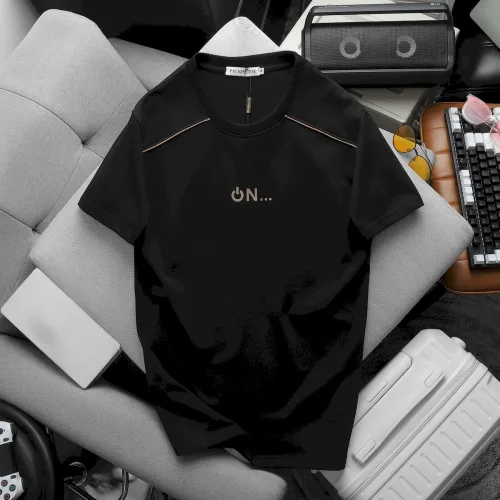 Áo thun nam logo nổi chữ ON, thiết kế cổ tròn, có size 3x