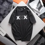 Nơi lấy sỉ áo Thun Nam Cổ Tròn Rurumen Màu Đen In Hình Chữ X Big Size