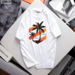 Chỗ sỉ áo Thun Nam Cổ Tròn Màu Trắng Rurumen In Hình Cây Dừa (Có size to 4x)