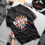 Nơi lấy sỉ áo Thun Nam Cổ Tròn Rurumen Màu Xám In Hình NEW YORK CITY Big Size