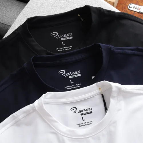 Nguồn hàng sỉ áo Thun Nam Cổ Tròn Rurumen Màu Xanh Đen In Hình Cool Duck Big Size