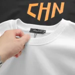 Áo thun nam oversize cổ tròn in chữ CHN hai mặt, 110kg