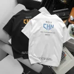 Áo thun nam oversize cổ tròn in chữ CHN hai mặt, 110kg