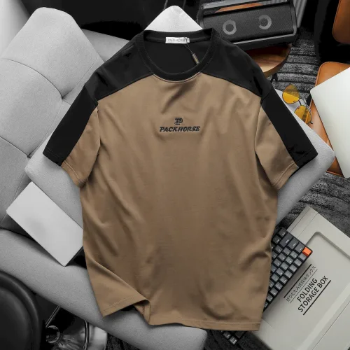 Áo Thun PackHorse Nam Oversize Cổ Tròn Tay Phối Màu