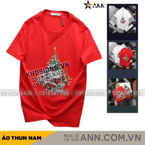 Áo thun nam Pack Horse cổ tròn in chữ Merry Christmas (có size 3x)