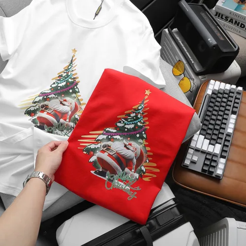 Áo thun nam Pack Horse cổ tròn in chữ Merry Christmas (có size 3x)