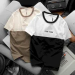 Chỗ sỉ áo Thun Nam Cổ Tròn Pack Horse Thêu Chữ New York Phối Hai Màu