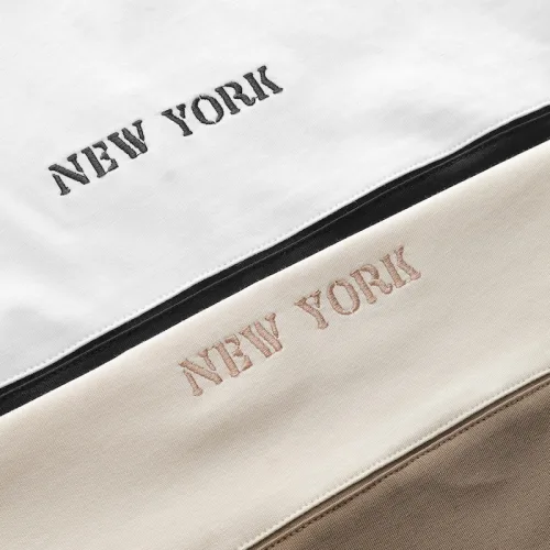 Chỗ sỉ áo Thun Nam Cổ Tròn Pack Horse Thêu Chữ New York Phối Hai Màu