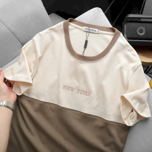Chỗ sỉ áo Thun Nam Cổ Tròn Pack Horse Thêu Chữ New York Phối Hai Màu